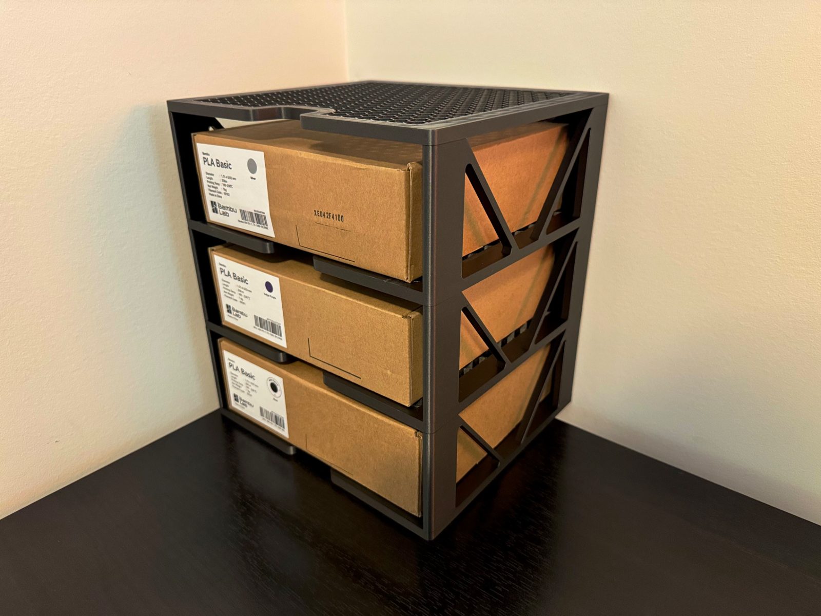 Stackable Filament Storage Rack — vue 1