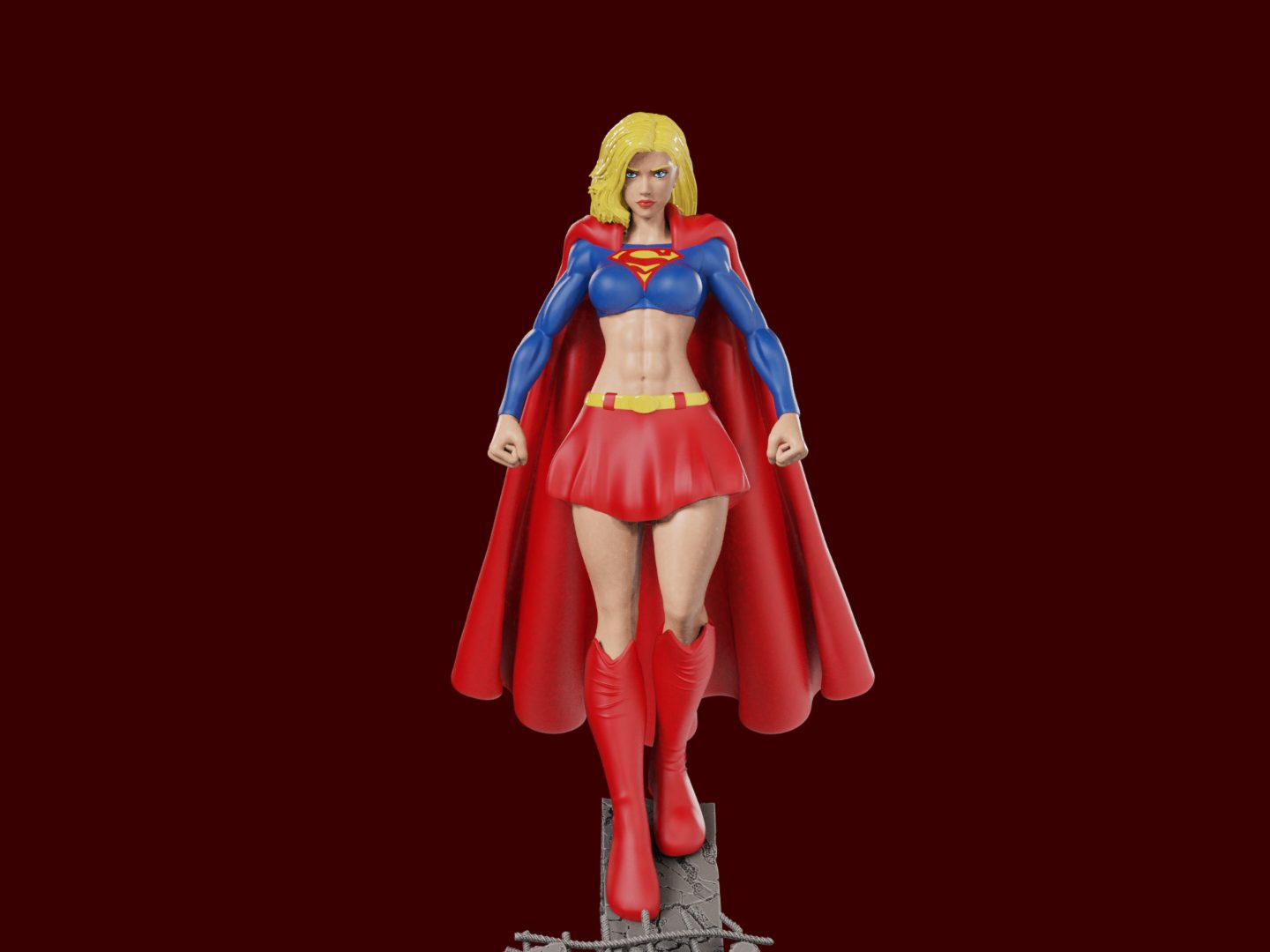 Supergirl Bombshell (Pin-Up) 2 Prints color / non — vue 1