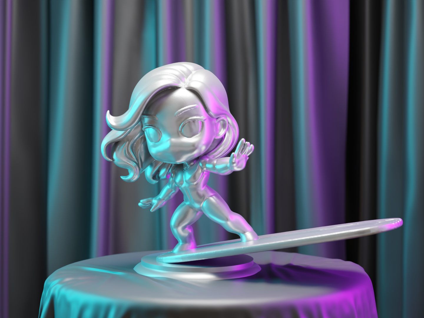 The Female Silver Surfer Inspired Chibi Figure — vue 1