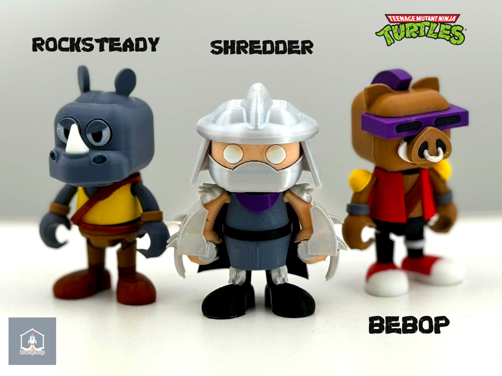 TMNT Shredder Rocksteady Bebop Cute Figure — vue 1