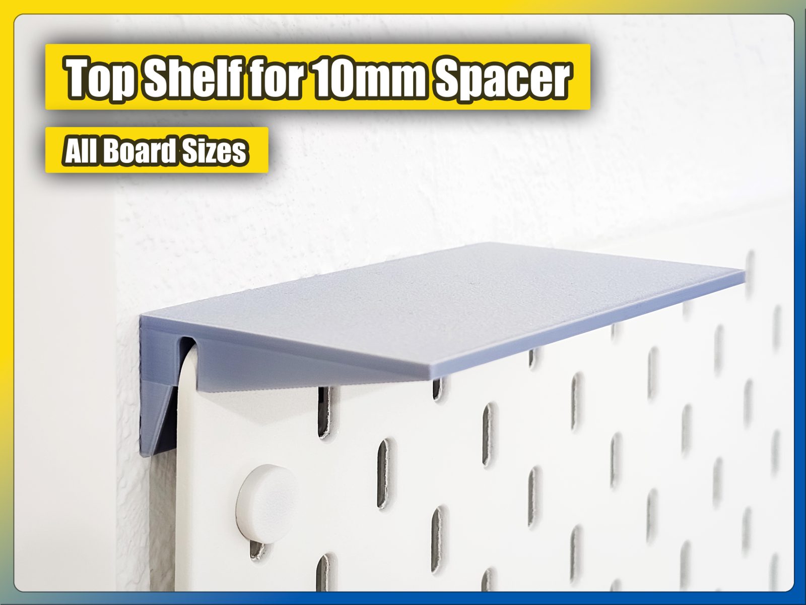 Top Mounting Shelf for IKEA Skadis (10mm Spacer) — vue 1
