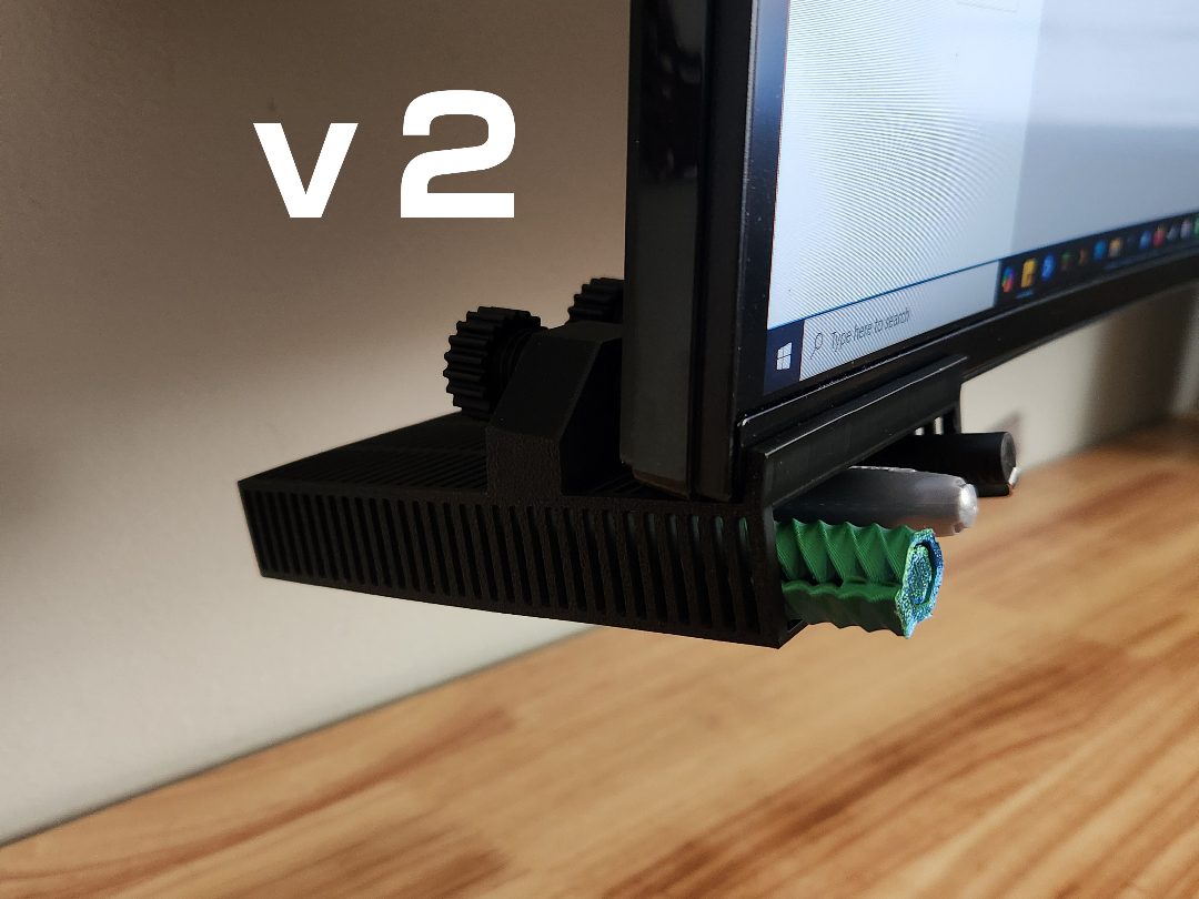 Under monitor pen/pencil holder v2 (More secure) — vue 1