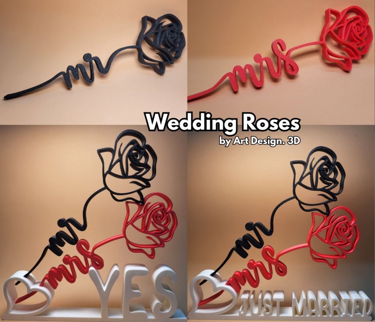 Wedding Day Roses + Sayings holder — vue 1
