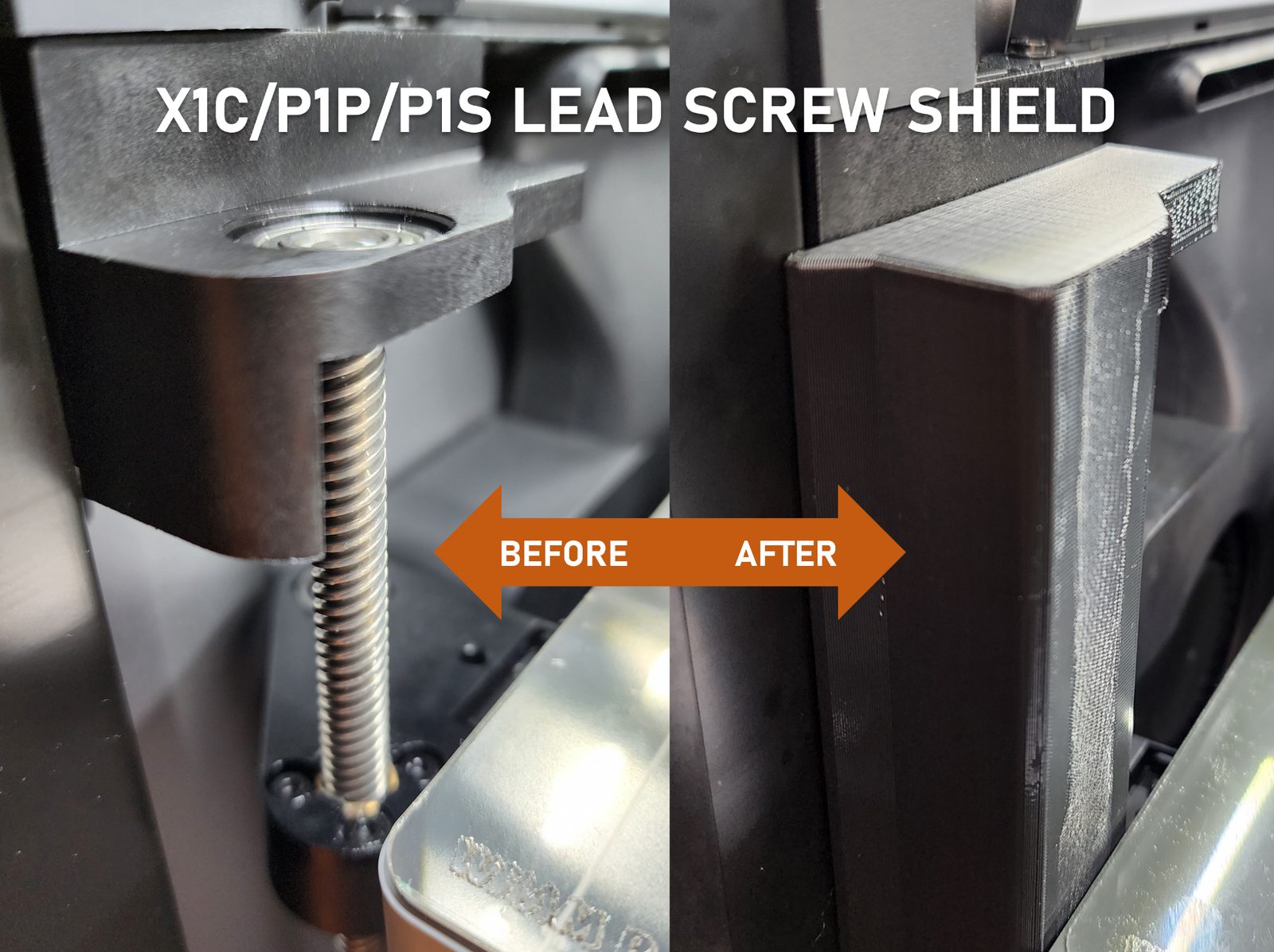 X1/X1C Lead Screw Shield — vue 1