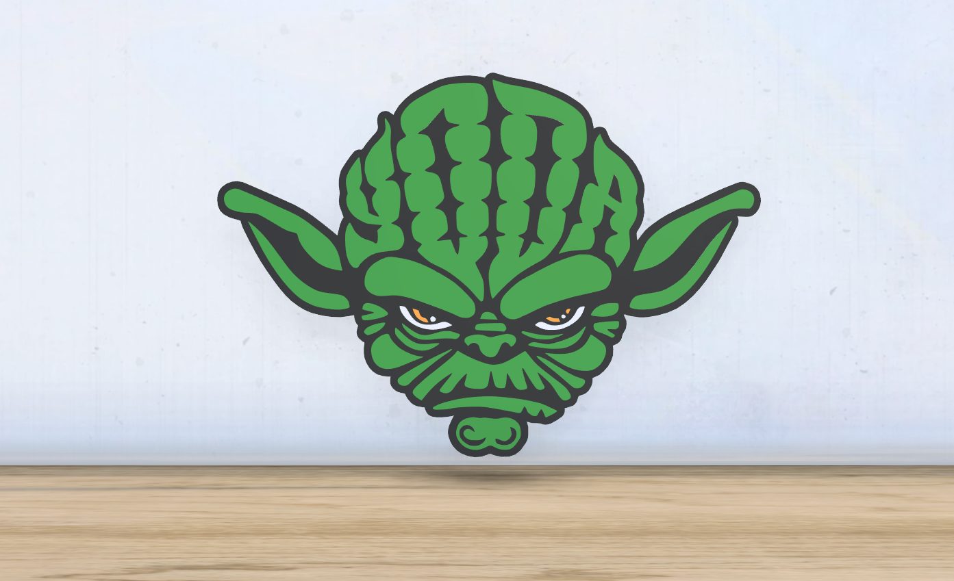 Yoda - Layered - Word Wall Art — vue 1